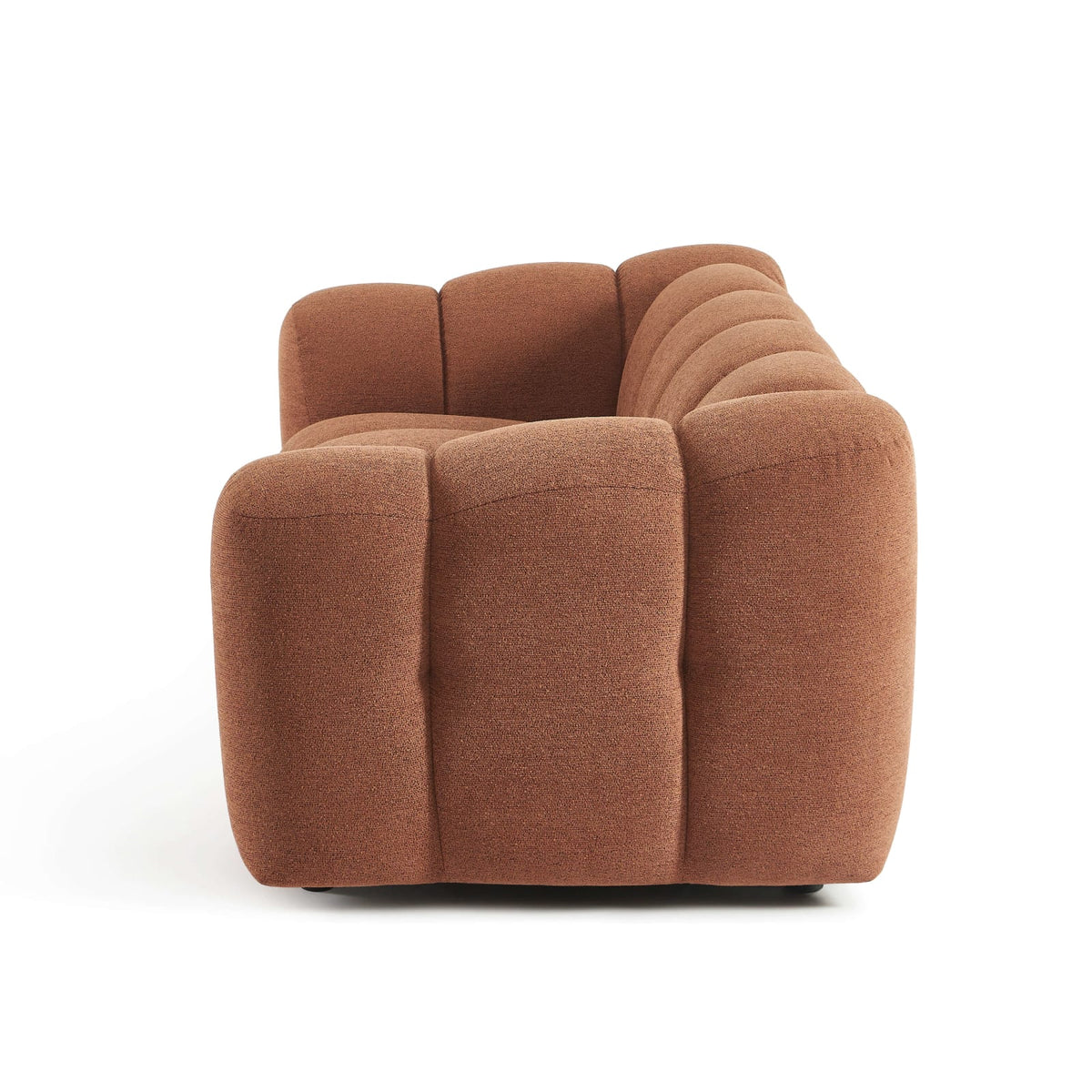 Canapé nuage 2 places en tissu tweed terracotta - SUNNY