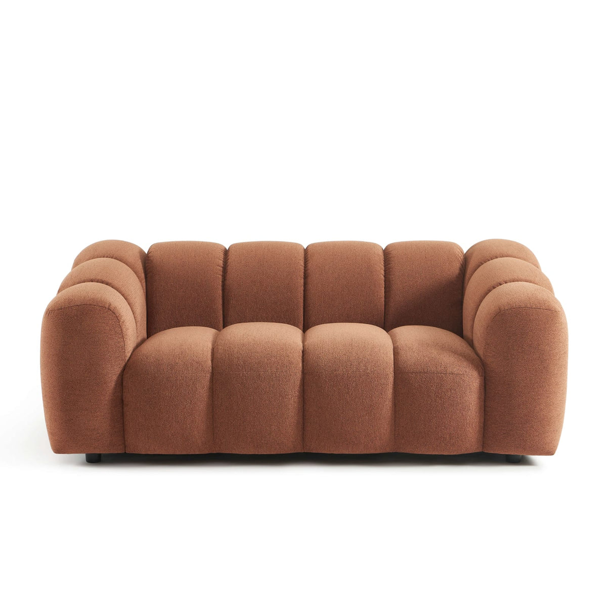 Canapé nuage 2 places en tissu tweed terracotta - SUNNY