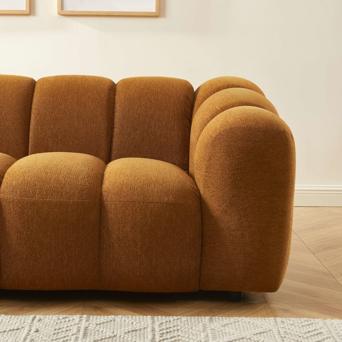 Canapé nuage 3 places en tissu tweed bronze - SUNNY