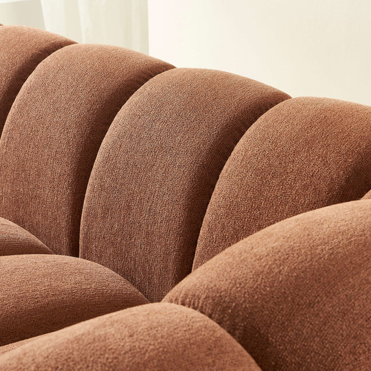 Canapé nuage 3 places en tissu tweed terracotta - SUNNY