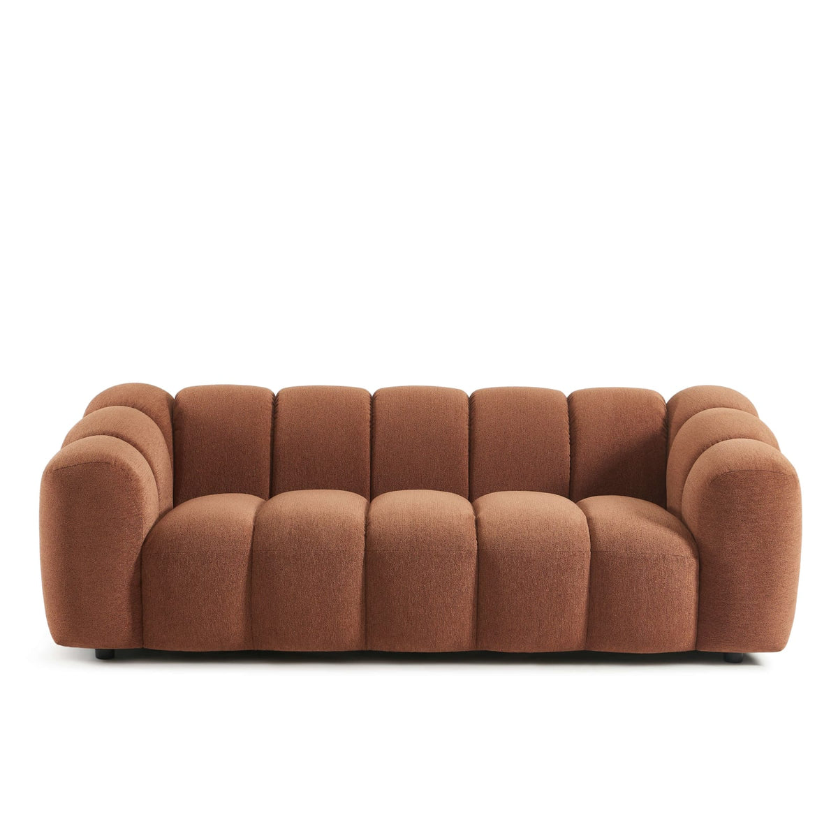 Canapé nuage 3 places en tissu tweed terracotta - SUNNY