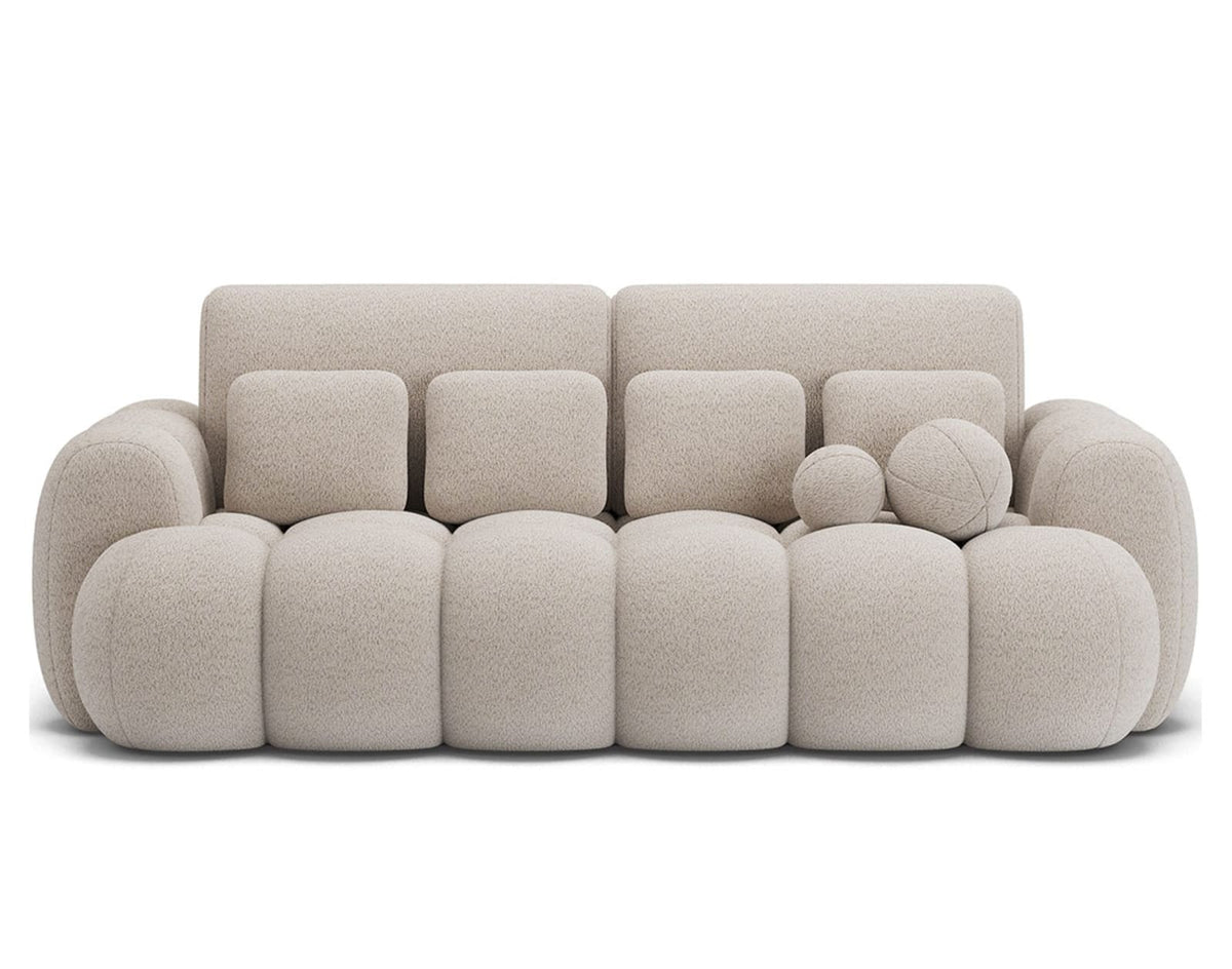 Canapé nuage convertible 3 places avec coffre bouclette beige - DORIAN