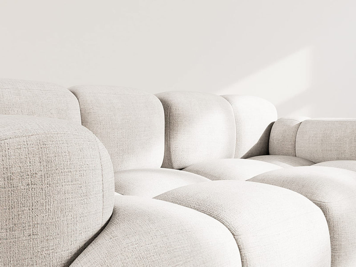 Canapé nuage modulable 2 places velours beige - GRACE