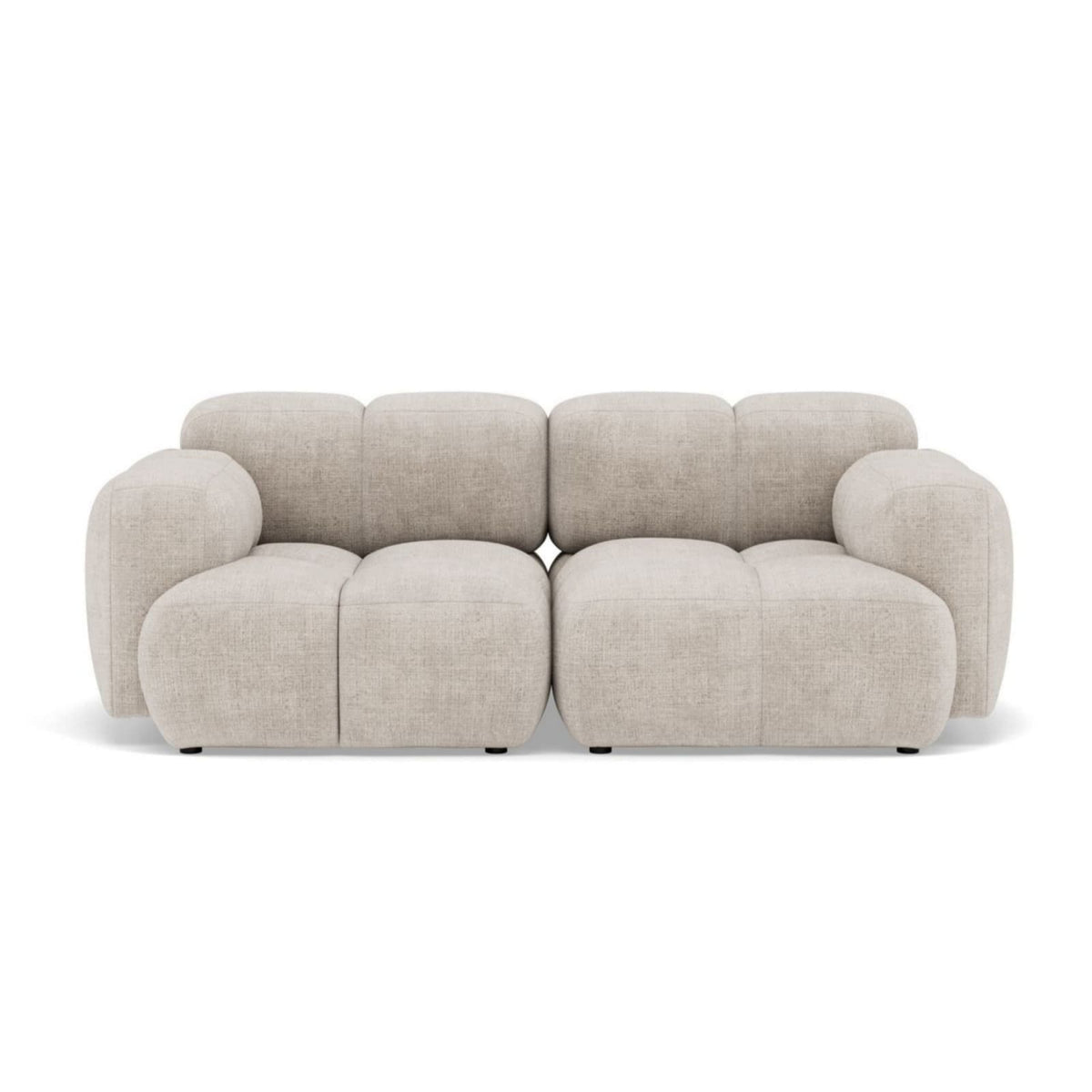 Canapé nuage modulable 2 places velours beige - GRACE