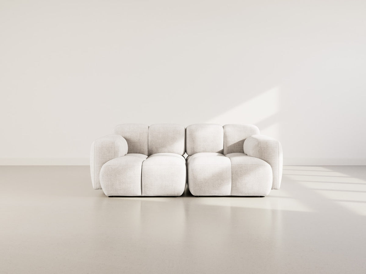 Canapé nuage modulable 2 places velours beige - GRACE