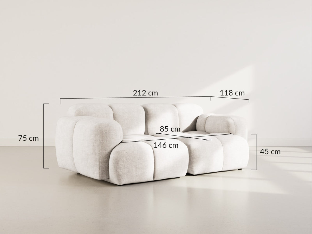 Canapé nuage modulable 2 places velours vert - GRACE