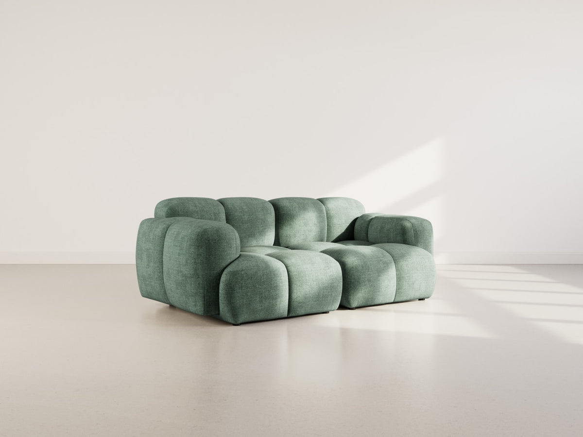 Canapé nuage modulable 2 places velours vert - GRACE