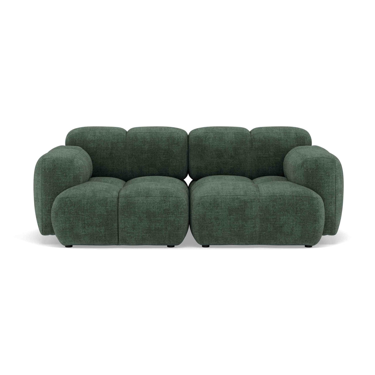 Canapé nuage modulable 2 places velours vert - GRACE