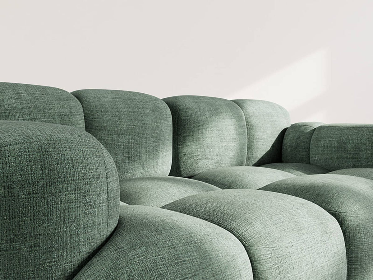 Canapé nuage modulable 2 places velours vert - GRACE