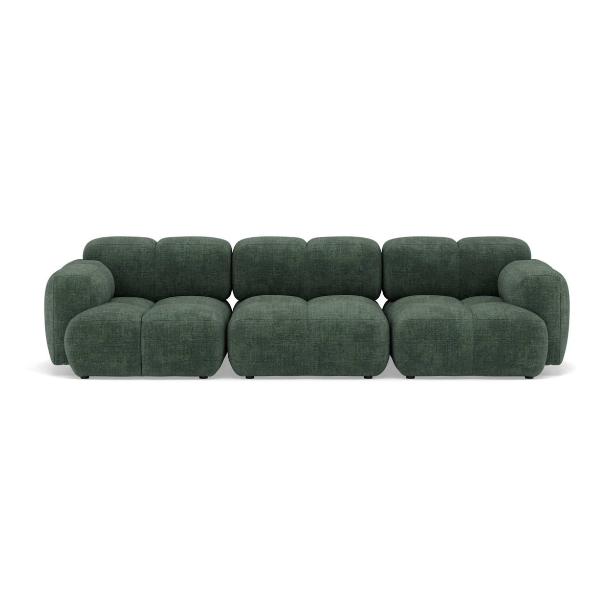 Canapé nuage modulable 3 places velours vert - GRACE
