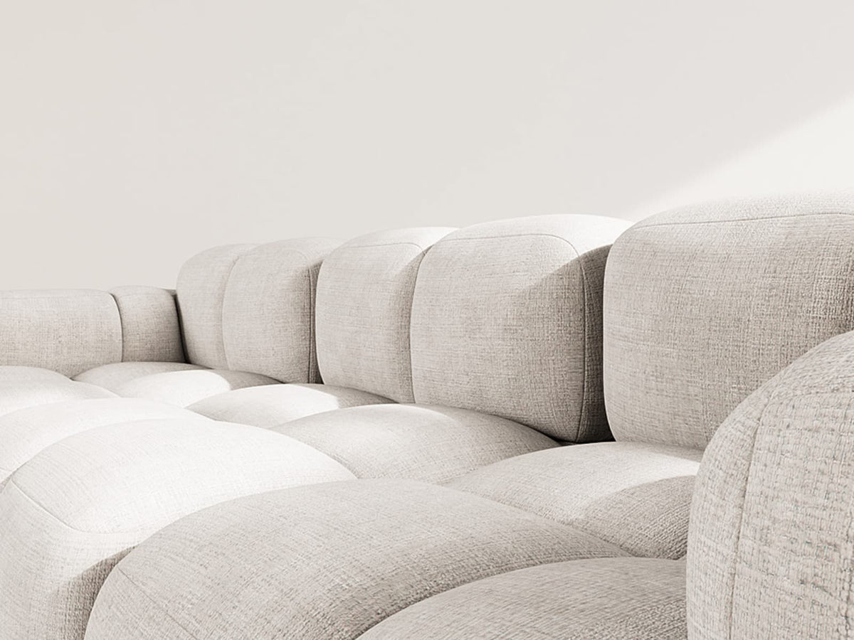 Canapé nuage modulable 4 places méridienne velours beige - GRACE