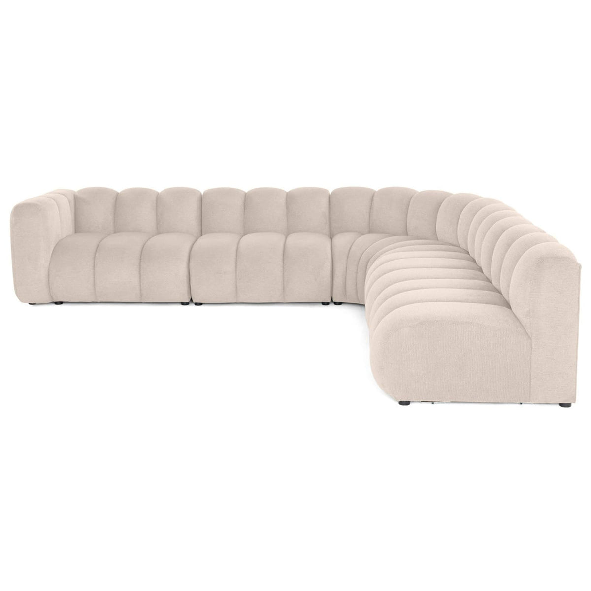 Canapé nuage modulable 5 places en tissu beige - DEBBIE