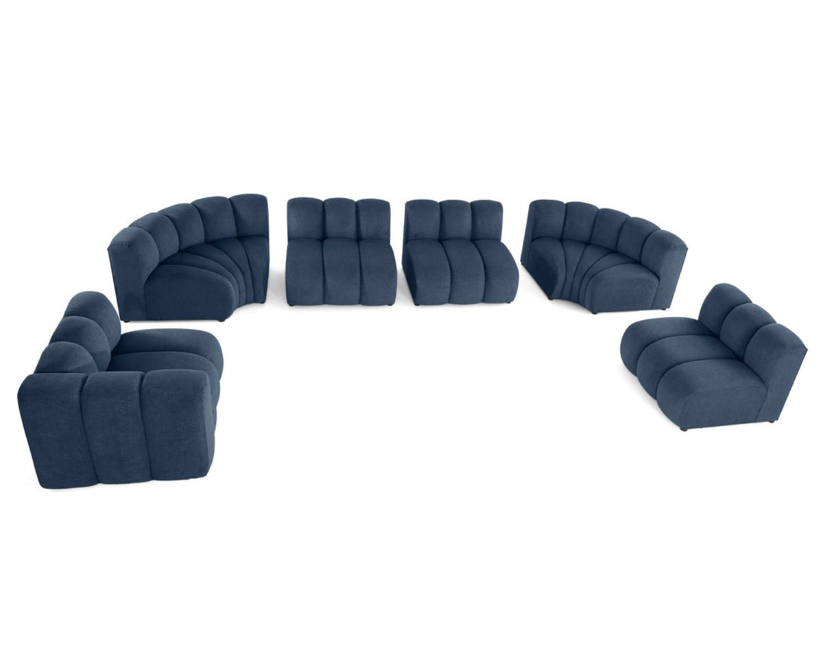 Canapé nuage modulable 7 places angle droit bleu - DEBBIE