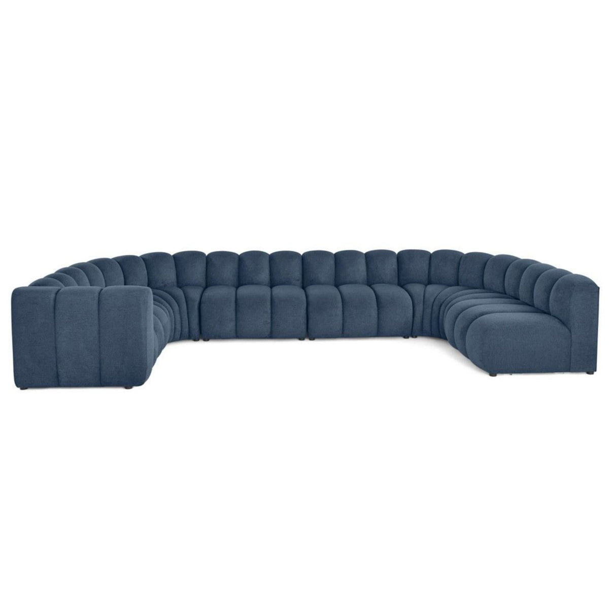 Canapé nuage modulable 7 places angle droit bleu - DEBBIE