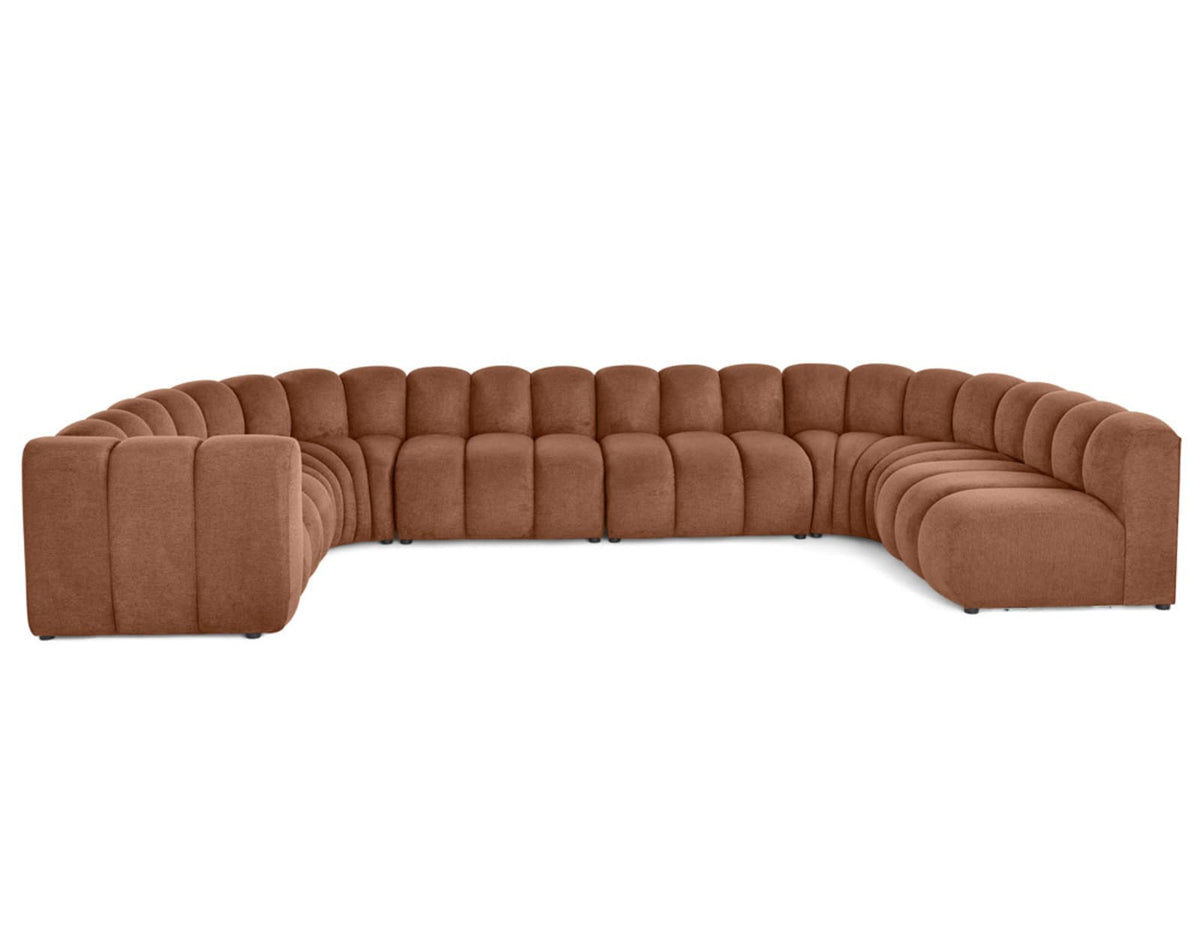 Canapé nuage modulable 7 places angle droit terracotta - DEBBIE