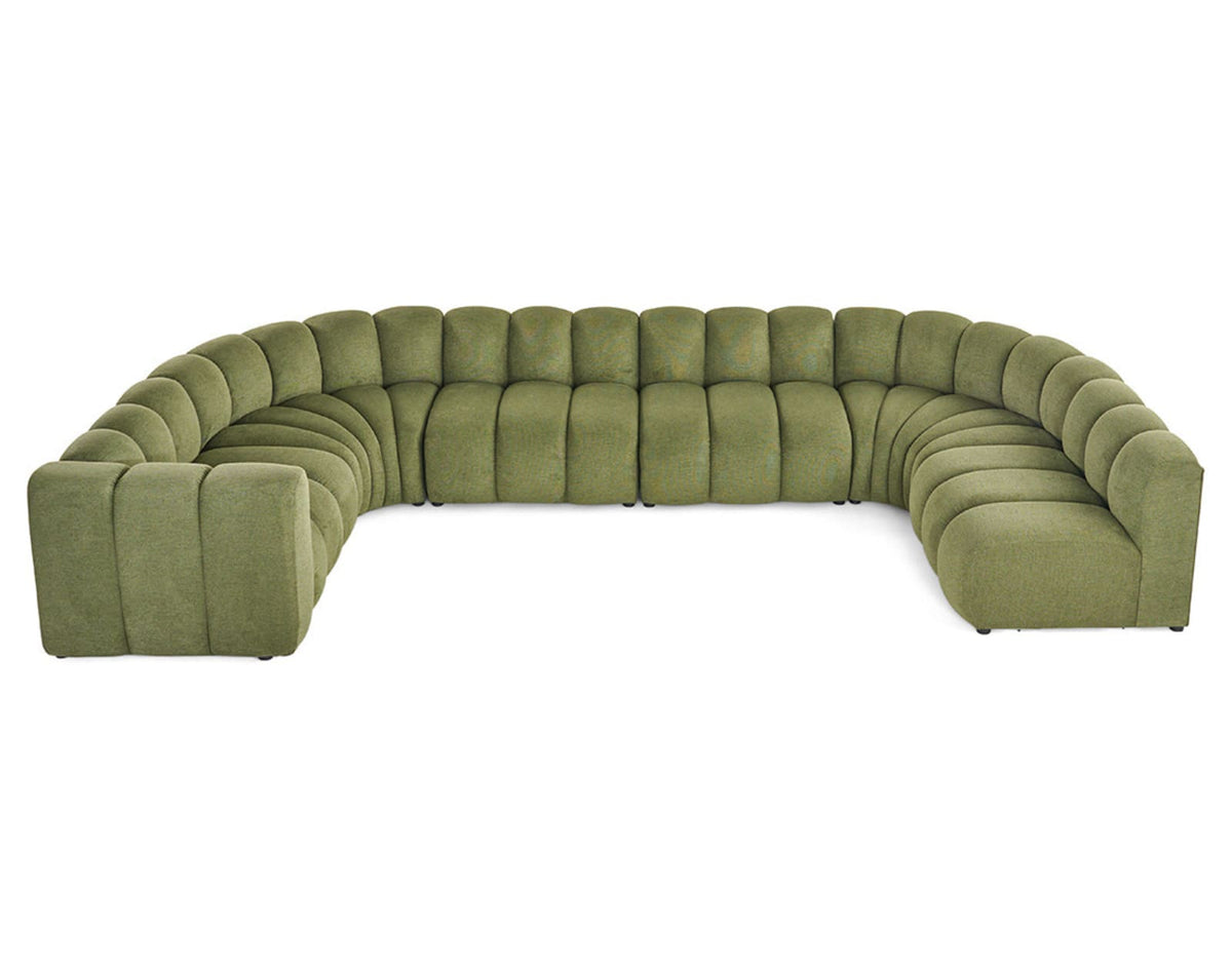 Canapé nuage modulable 7 places angle droit vert - DEBBIE