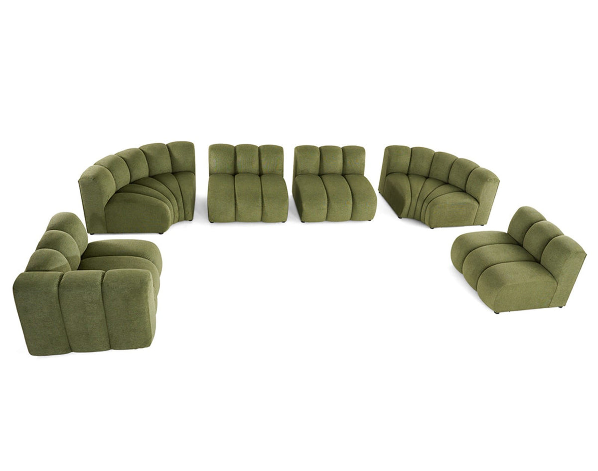 Canapé nuage modulable 7 places angle droit vert - DEBBIE
