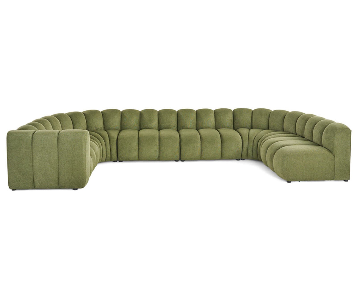 Canapé nuage modulable 7 places angle droit vert - DEBBIE