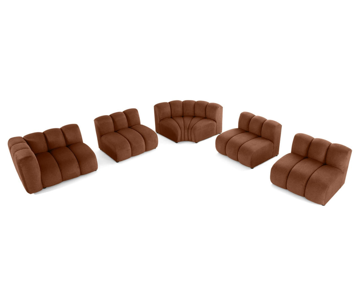 Canapé nuage modulable d'angle droit 5 places terracotta - DEBBIE