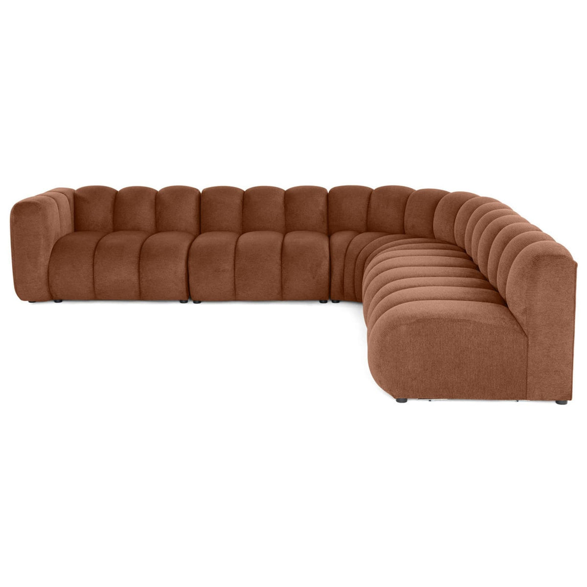 Canapé nuage modulable d'angle droit 5 places terracotta - DEBBIE