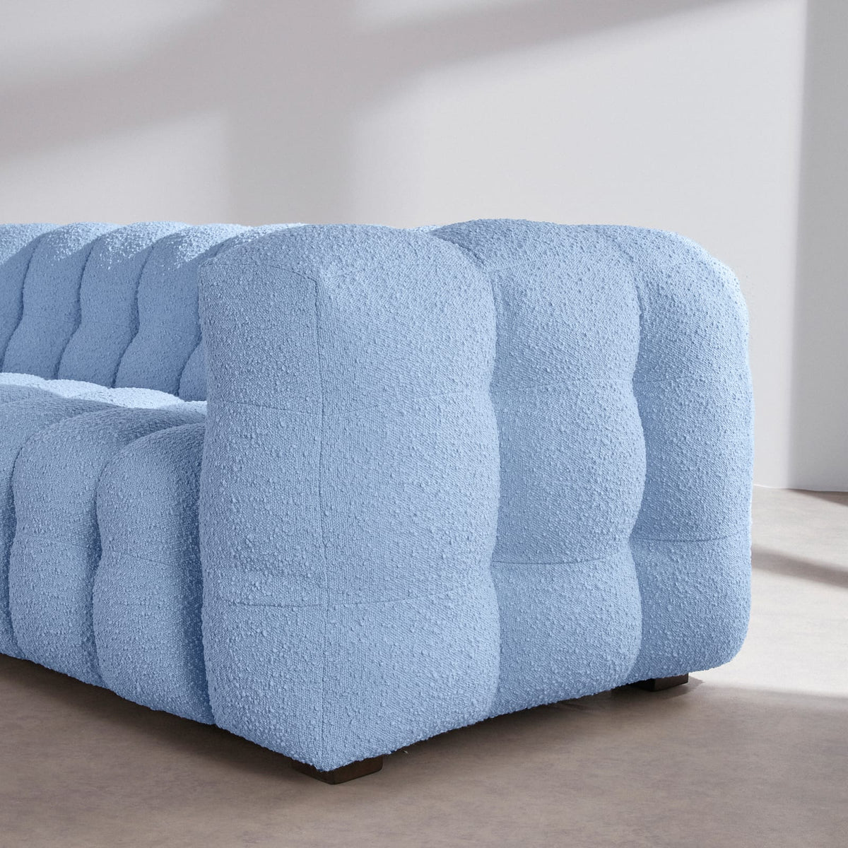 Canapé nuage 3/4 places en bouclette bleu azur - LILO