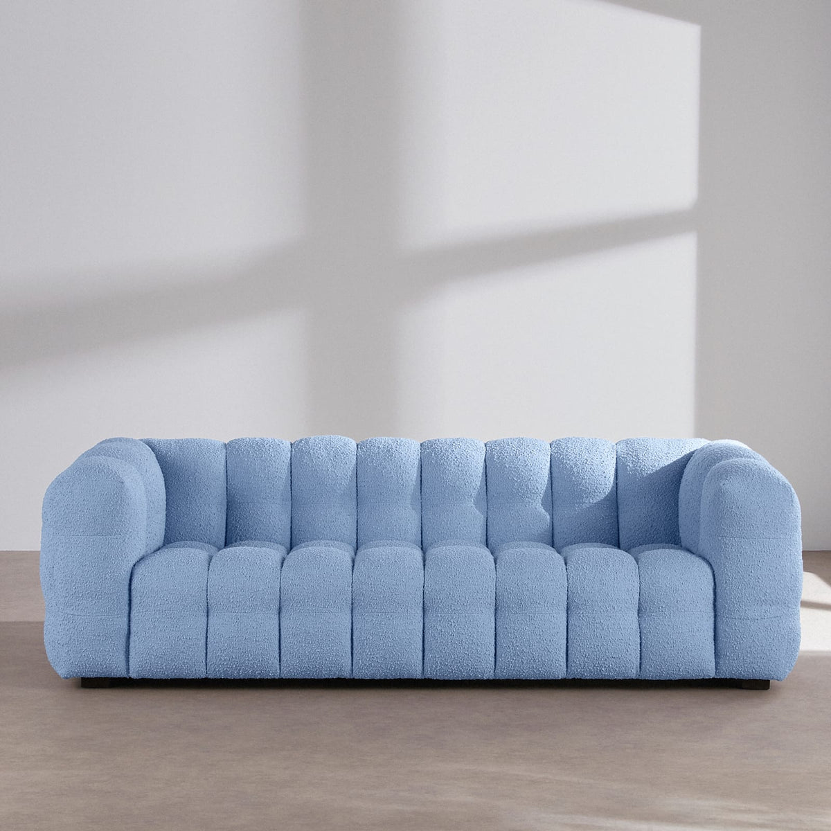 Canapé nuage 3/4 places en bouclette bleu azur - LILO