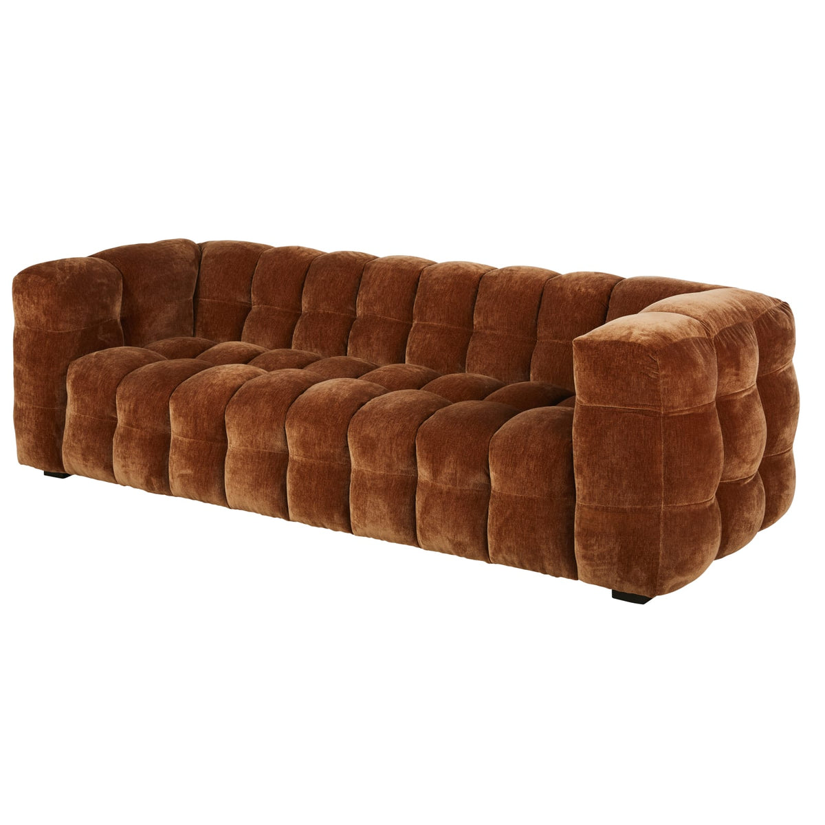 Canapé nuage 3/4 places en velours bronze - LILO