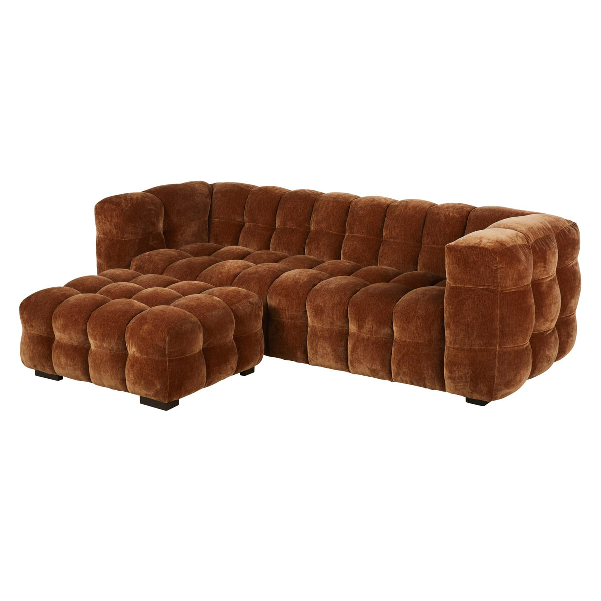 Canapé nuage 3/4 places en velours bronze - LILO