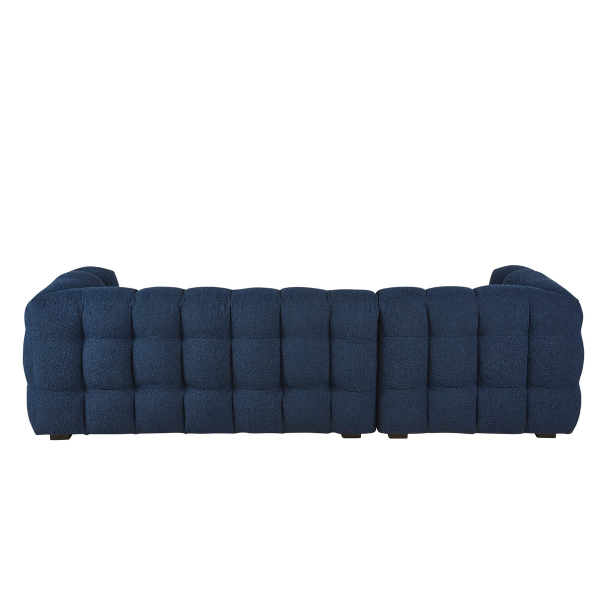 Canapé nuage d'angle gauche 4/5 places bouclettes bleu nuit - LILO