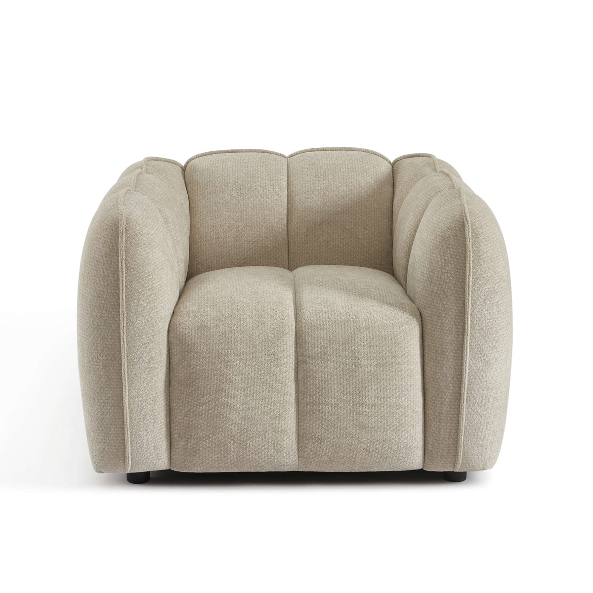 Fauteuil nuage en tissu chenille beige - MATILDA