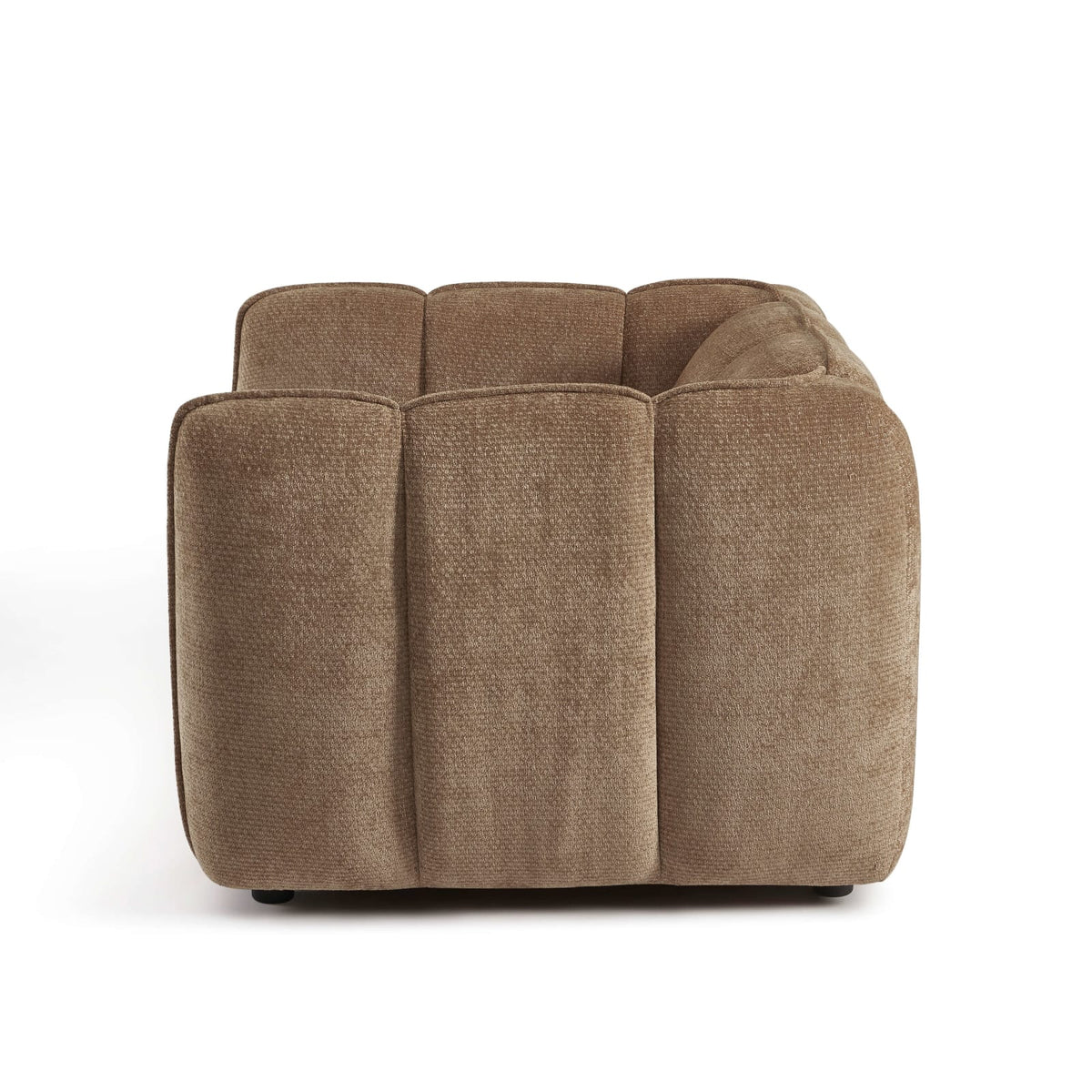 Fauteuil nuage en tissu chenille marron - MATILDA