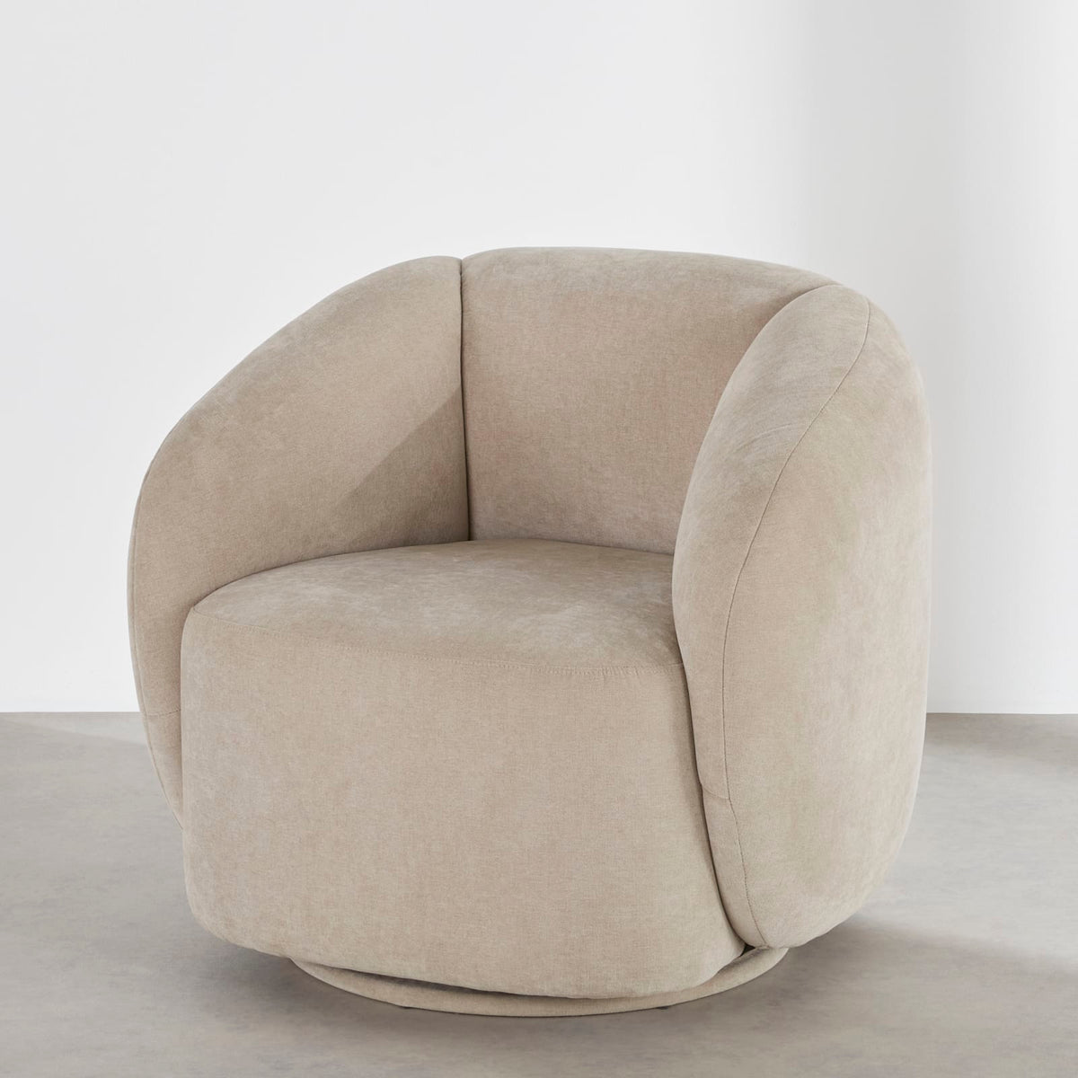 Fauteuil nuage pivotant velours beige - BUN