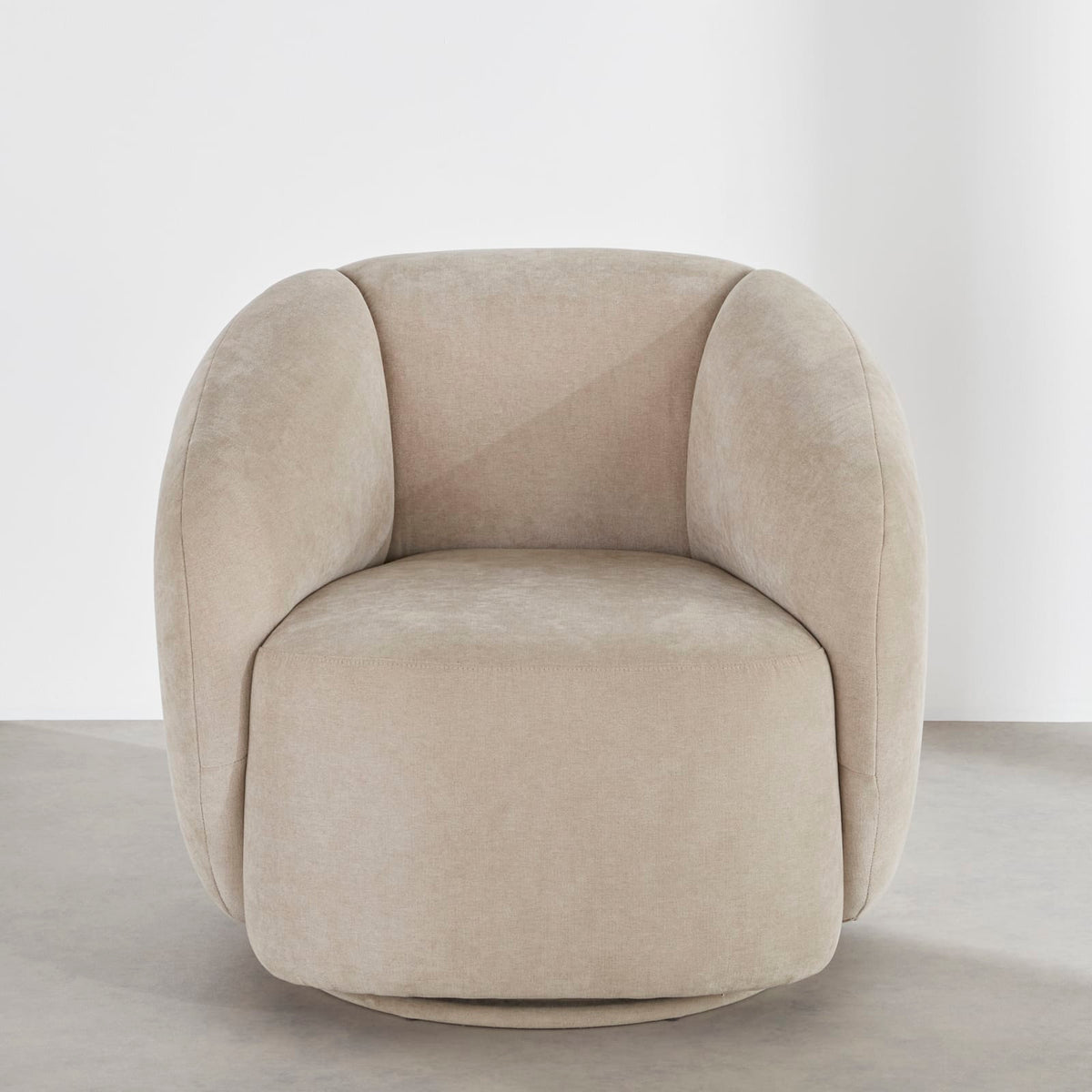 Fauteuil nuage pivotant velours beige - BUN