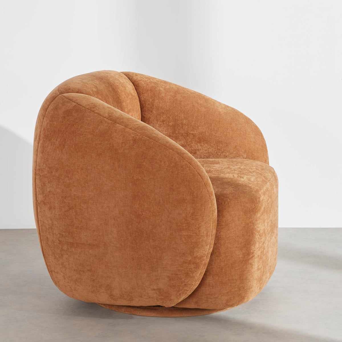 Fauteuil nuage pivotant velours cannelle - BUN