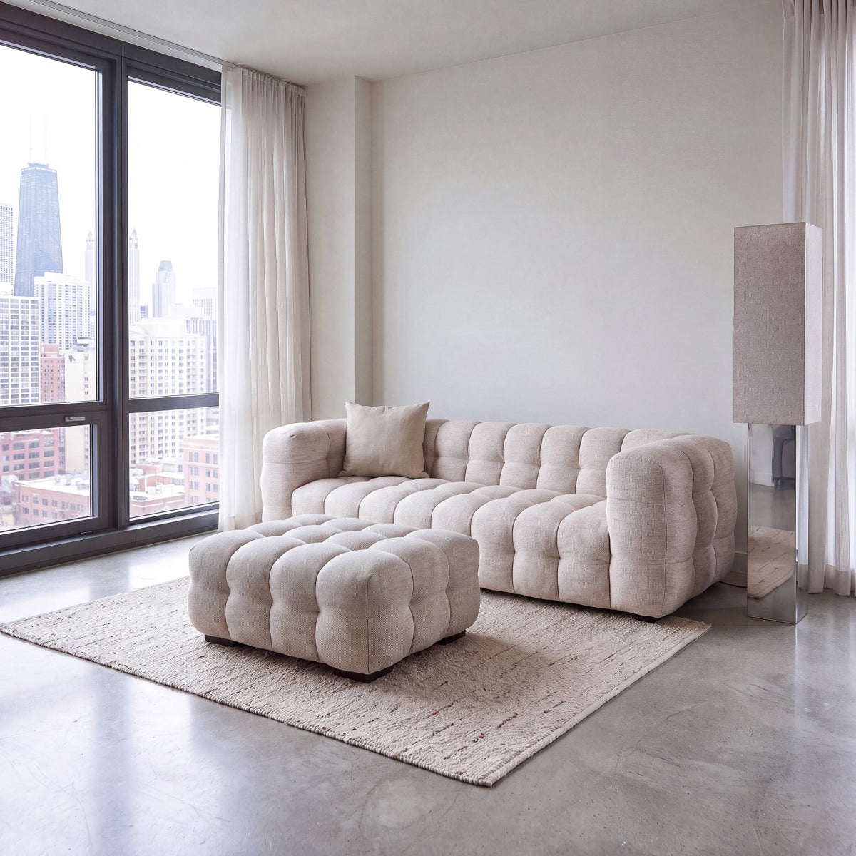Pouf nuage beige sable - LILO