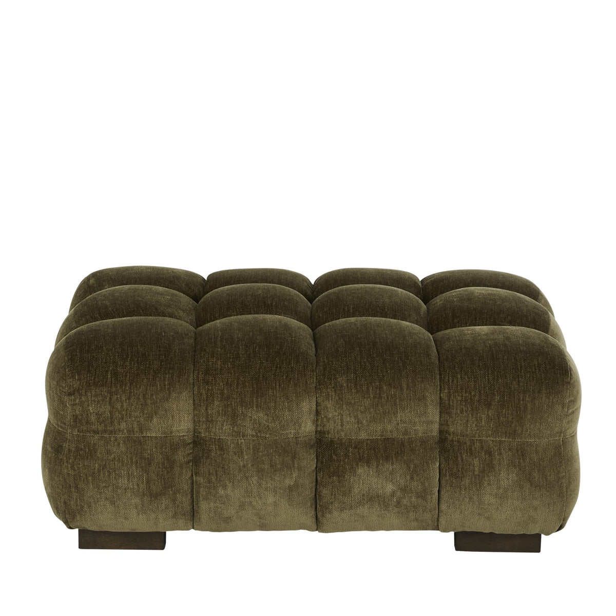 Pouf nuage velours vert kaki effet vieilli - LILO